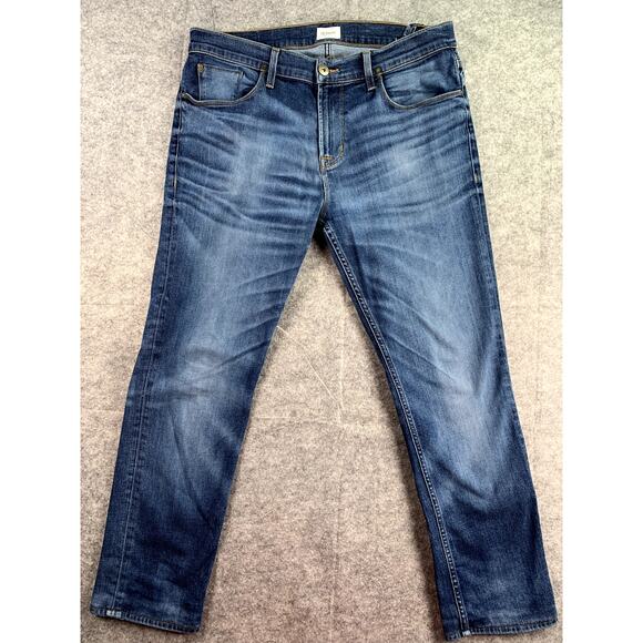 Hudson Men's 34‎ Relaxed Sartor Skinny Zip Fly Stretch Jeans Dark Wash - Picture 1 of 7